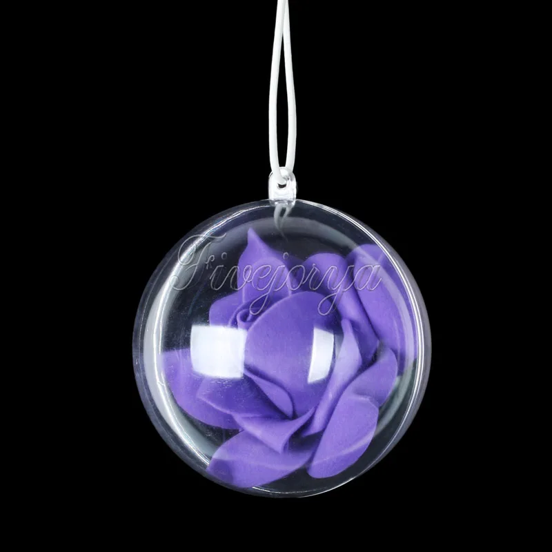

20pcs 8cm Romantic Design Christmas Decorations Ball Can Open Plastic Ball Christmas Clear Bauble Ornament Gift Present