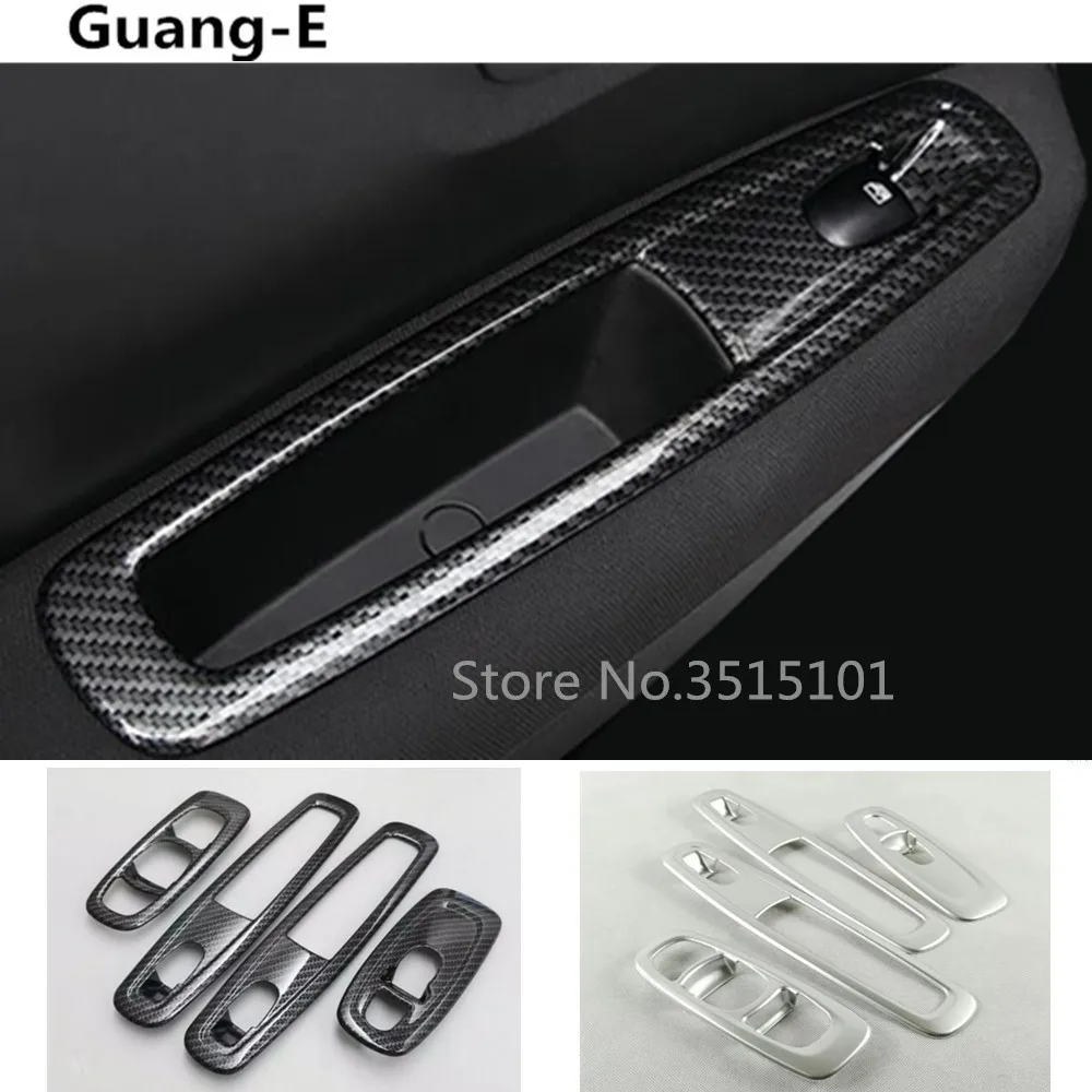 

car body door Window glass inner panel Armrest Lift Switch Button trim frame molding 4pcs For Renault Kadjar 2016 2017 2018