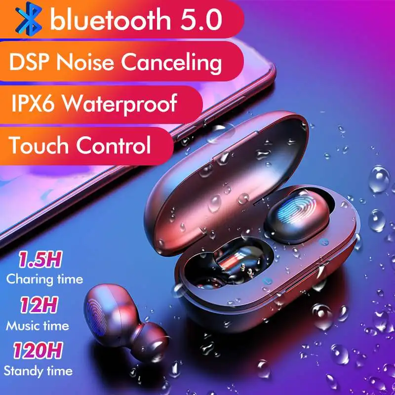 

LEORY TWS Bluetooth 5.0 Earphone Dual Ear In Ear Earbuds with Mic Handfree Sports Stereo Earphones 2000mah Waterproof Earphone