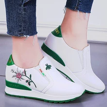 Женская обувь на плоской подошве; модные кроссовки; tenis feminino; обувь на платформе; Эспадрильи на танкетке; Женские Повседневные слипоны с буквенным принтом; Размер 39