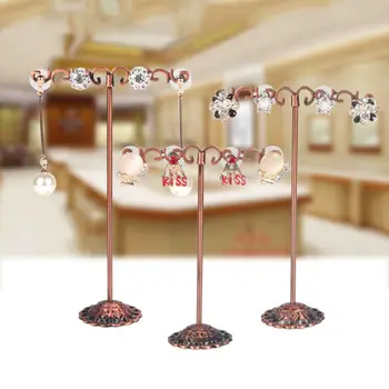 

Hot 1 Set Jewelry Shelf Display Rack Stand Holder Earrings Ear Stud Metal Organizer Storage for boutique Earrings Shelf