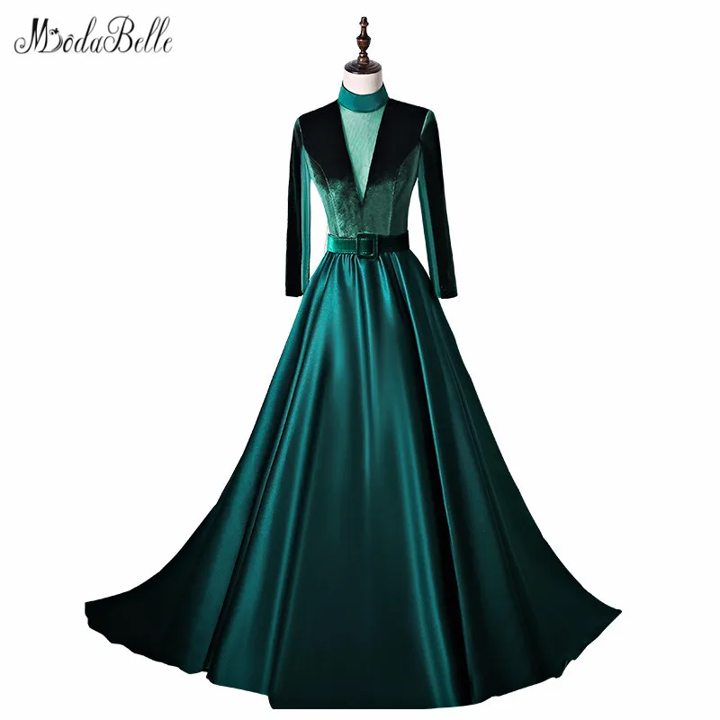 

modabelle Saudi Arabia Dark Green Evening Dress Vestidos De Noche Formales Black Long Evening Gown Dresses Abendkleider Langarm