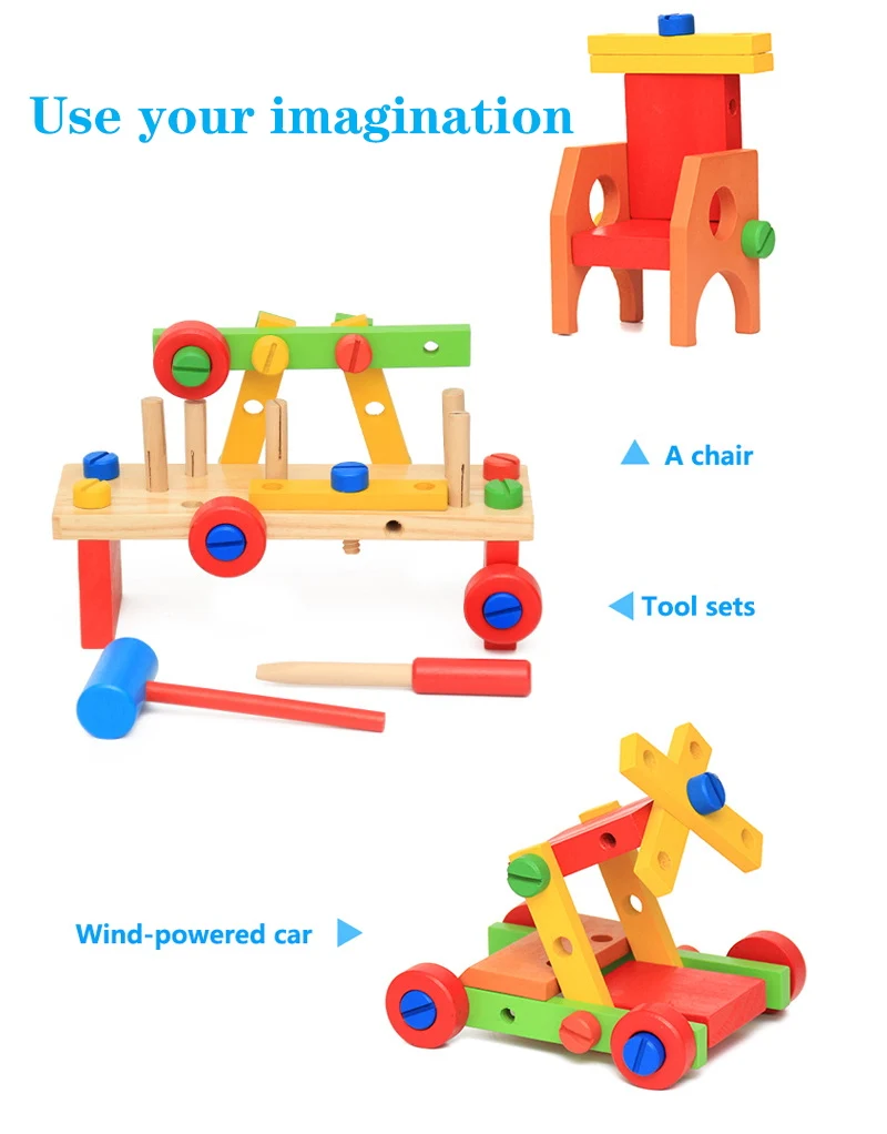 Деревянный разборочный винт автомобиль детские игрушки Монтессори гайка многофункциональный набор инструментов для ремонта руки-на сборке ребенок моделирование игрушка подарок
