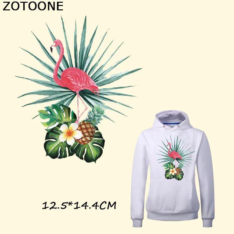 

ZOTOONE Flamingo Patches T-shirt Dresses Sweater Parches Iron on Patches A-level Washable Clothes Stickers Decoration for Kids F