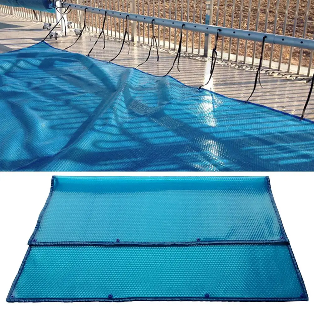 

2019 New 1PCS Swimming Pool Cover 100*100cm/100*200cm Waterproof And Dustproof Insulation Film With Perforated Edging Blue