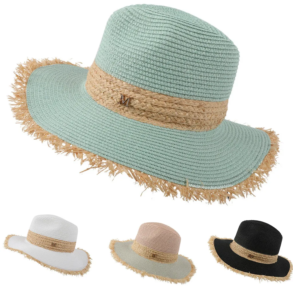 

2019 Women Fashion Floppy Foldable Ladies Women Straw Beach Sun Summer Hat Casual Outdoor Gifts