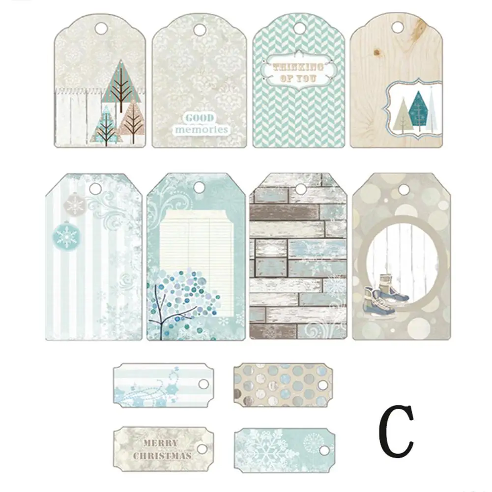 

12PCS Craft Scrapbook Paper Craft Paper Label Bookmark Message Card Scrapbook Handbook Handmade Card Decoration Accessories