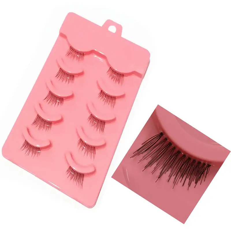 

GUJHUI 100% High Quality 5 Pairs Mini Half Corner Cross False Eyelashes Eye Lashes Fake Eyelashes Makeup