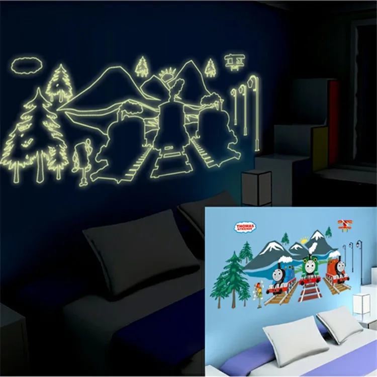 wall luminous stickers thomas train wall stickers for kid's room 3d