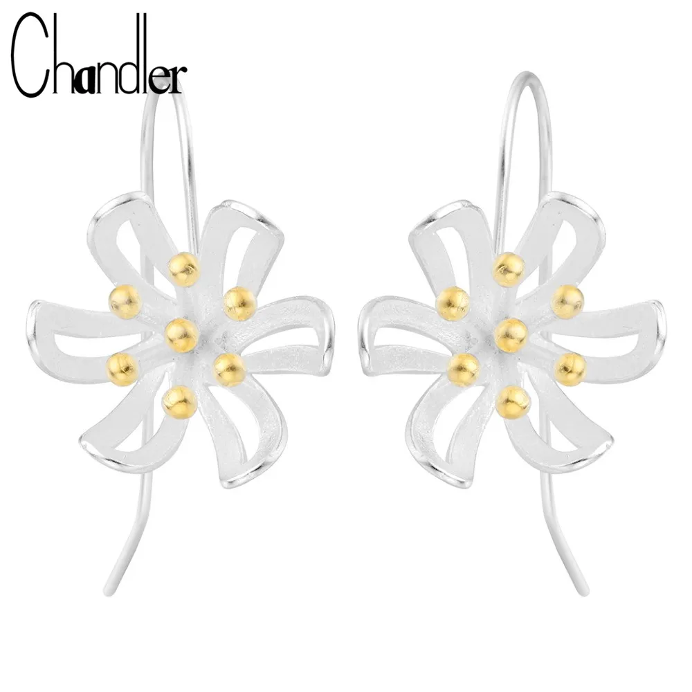 

Chandler Big Flower Earring Blooming Flower Earrings For Women Stud Earrings Long Thread Wire Bronics Fashion Accessory