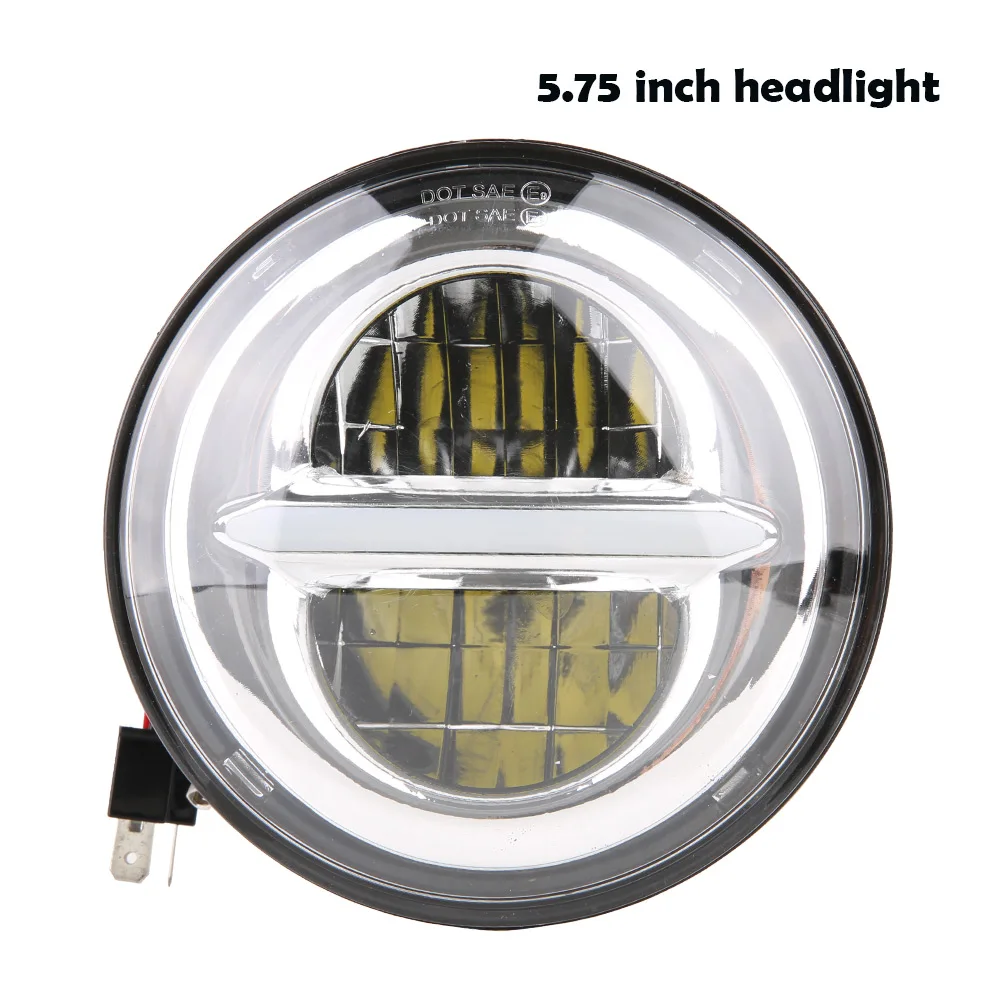 

5.75 inch Headlight For Road King Touring FLS Street Fighter SPORTSTER LED White DRL Head Lights Lamps