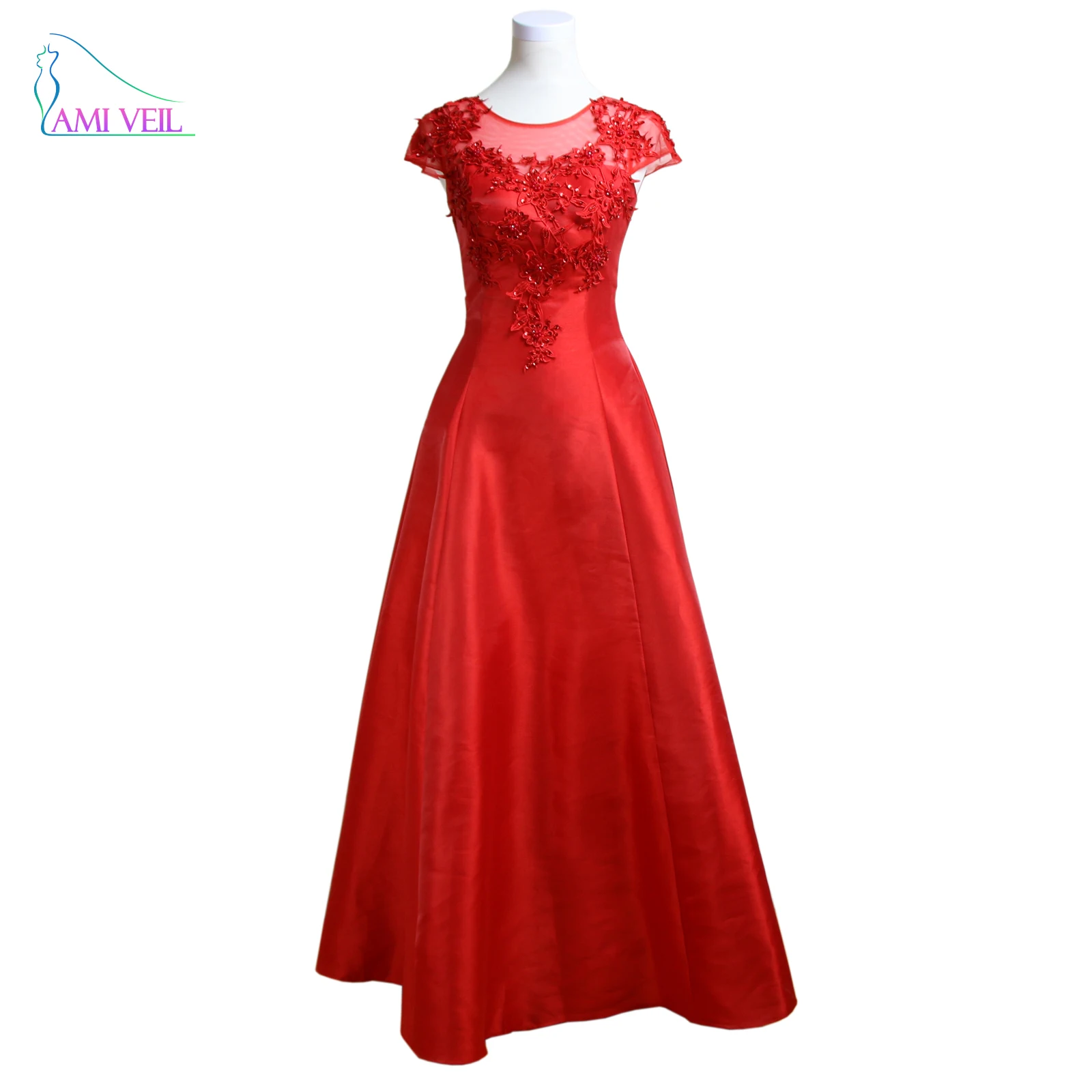 Formal Evening Dresses Red Lace Gowns Prom Long Dress Women Party Dresses Designer Floor Length