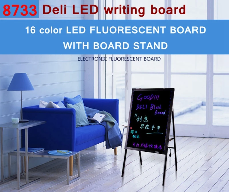 Placa de Escrita Eletrônica com Suporte Deli cm Placa Fluorescente 16 Cores Levou Outdoor 8733 Led 20x28 50x70 13 China board electronic Suppliers