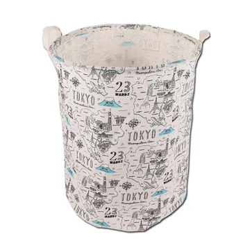 

New map Tower Waterproof Laundry Hamper Folding Clothes Storage Baskets Home decoration storage barrel kids toy organizer basket