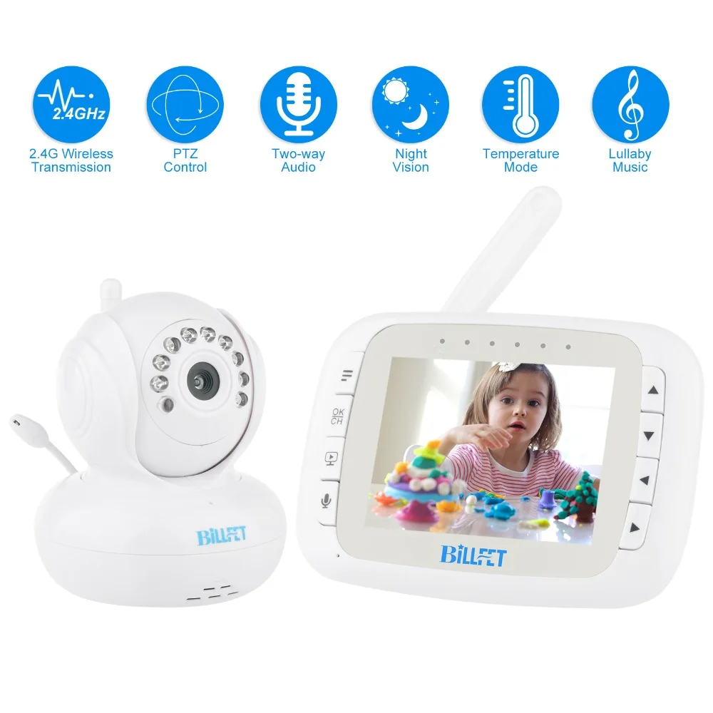 

3.5"LCD Digital Wireless Video Baby Monitors Infrared night vision babyfoon camera Remote PTZ Video Baby Camera electronic baba