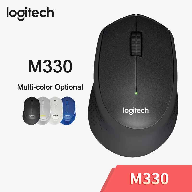 Цена Беспроводная мышь logitech M330, бесшумная мышь с 2,4 ГГц USB 1000 dpi, оптическая мышь для офиса, дома, использования ПК ноутбука, геймерская мышь