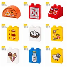 Bloqueio tamanho grande diy acessórios padrão tijolos com padrão moc blocos de construção brinquedo para crianças peças compatíveis educacional
