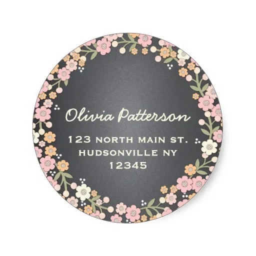 

3.8cm Charming Garden Floral Wreath Address Sticker