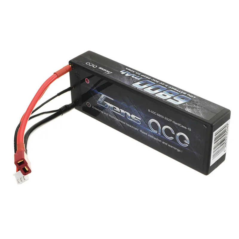 

High Quality Gens Ace 7.4V 6800mah 50C 2S Rechargeable Lipo Battery T Plug for 1/8 1/10 RC Car FPV Racing Drone Spare Parts