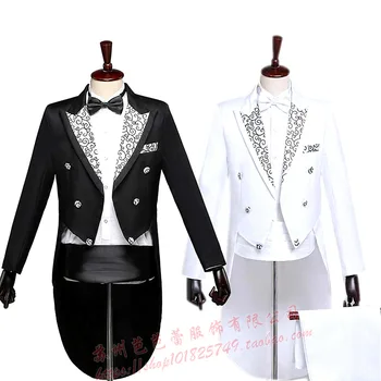 

HO 2020 men tuxedo and new best man wedding dinner will be the magician the host command suits two singer performance