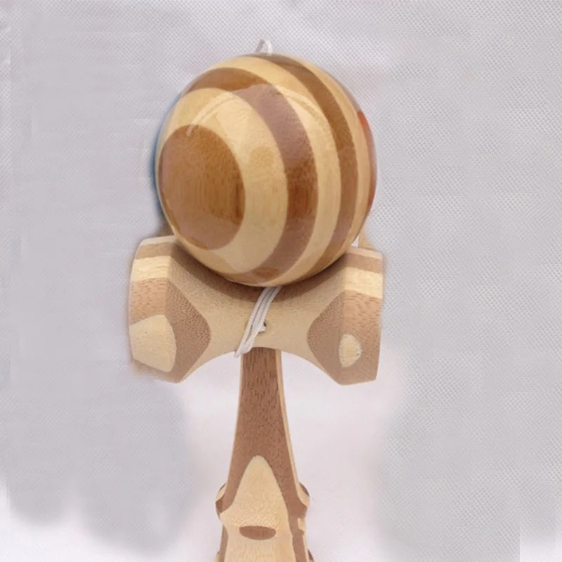 Профессиональные деревянные шары Kendama для жонглирования на открытом воздухе, игра для жонглирования, трещины, бамбуковые ПУ шарики для рисования, умелые игрушки для детей - Цвет: Brown