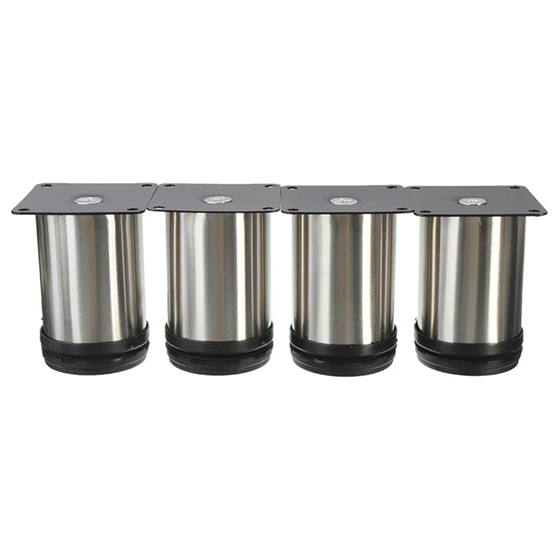 

4Pcs/pack Cabinet Legs Adjustable Stainless Steel Furniture Feet Round Stand Holder 8CM