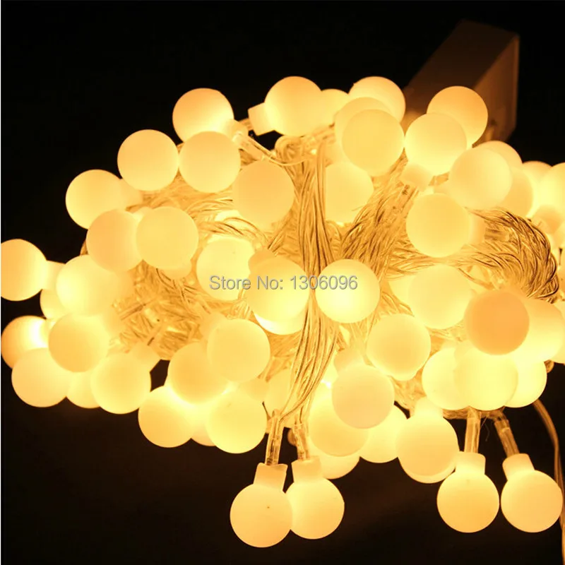 #Best 220V Colorful 4M 5M 10M Christmas led ball lamp Garland LED strip ball string Xmas holiday lighting festas wedding decoration