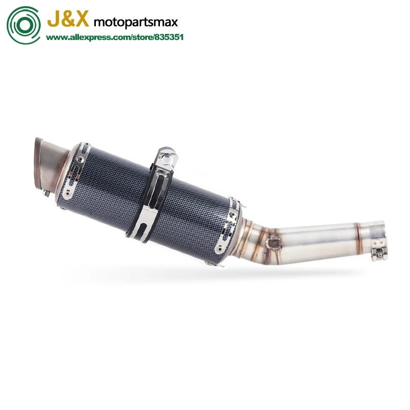 

Motorcycle Exhaust Muffler Pipe Link Pipe Carbon Fiber Exhaust Slip on Escape FOR HONDA NC700 NC750 NC750X 2012-2017