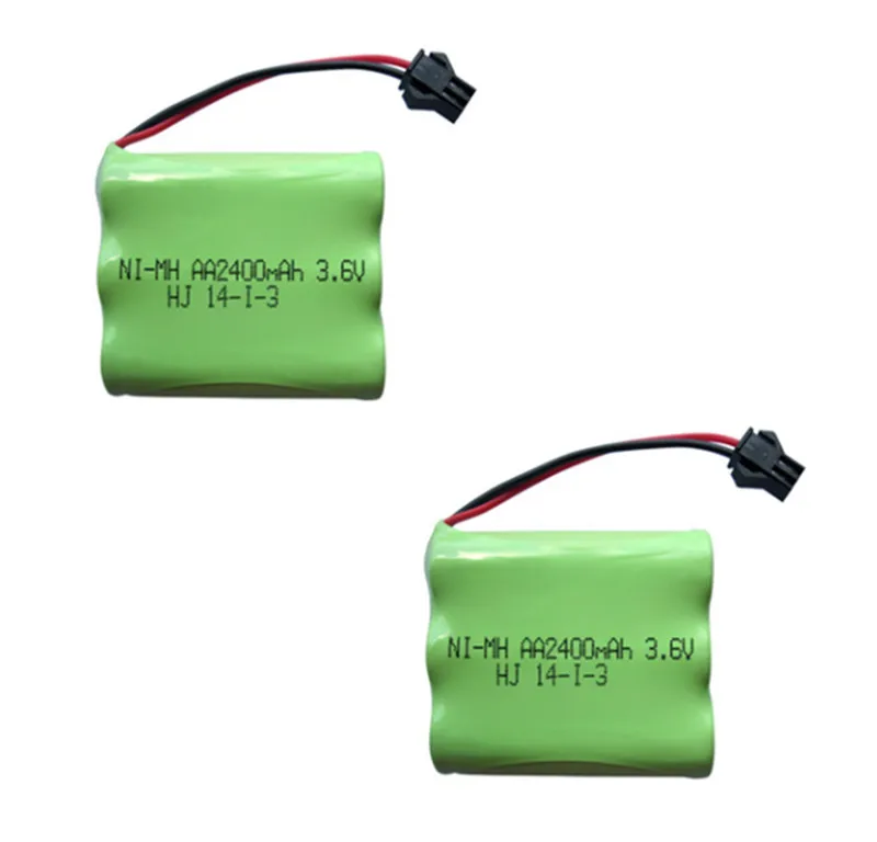 2pcs 3 6v battery 2400mah ni mh bateria 3 6v nimh battery font b pilas b