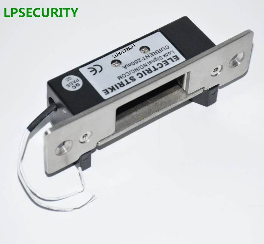 LPSECURITY 12VDC Электрический замок удара сбой безопасный NC или сбой безопасный нет для ворота система контроля допуска к двери