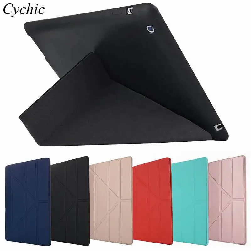 Откидной Чехол Cychic для Apple iPad 2 3 4 Retina ТПУ силикон задняя крышка откидная подставка