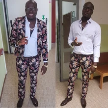 LONMMY Свадебный костюм мужской 2 шт. наборы мужской цветочный блейзер приталенный мужской s блейзеры и куртки модный цветок плюс размер 5XL