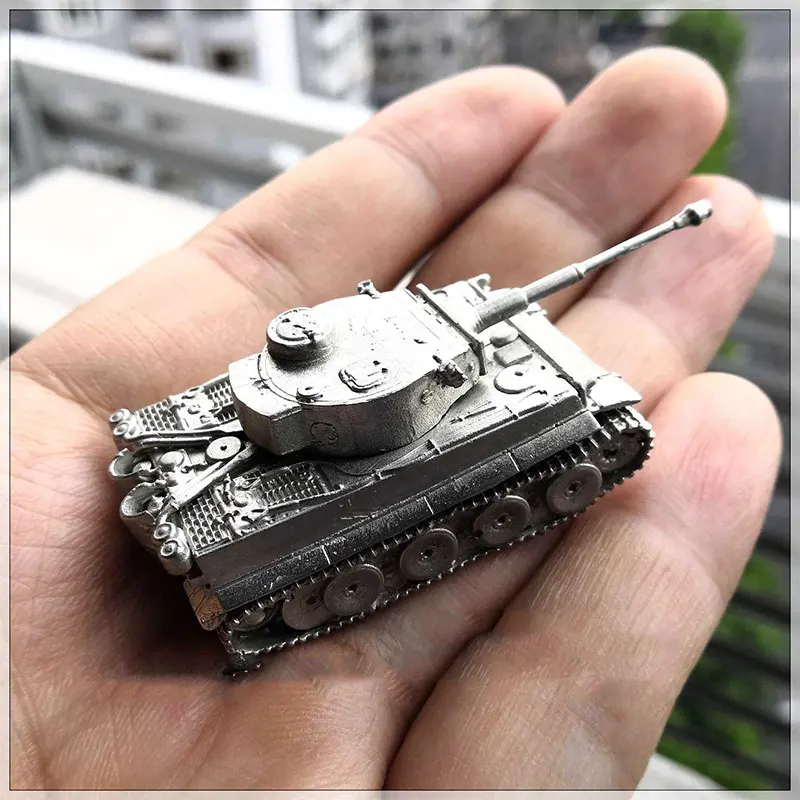 Масштаб 1/144 N полностью Металлическая белая медь Немецкий тигр тяжелый танк Panzer