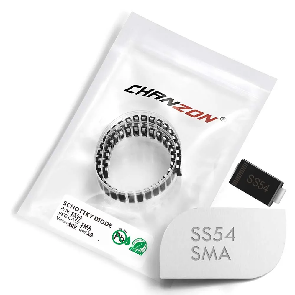 50 шт.) SS54 SMD Шоттки барьер выпрямитель диоды 5A 40 V SMA(DO-214AC) 5 ампер 40 вольт