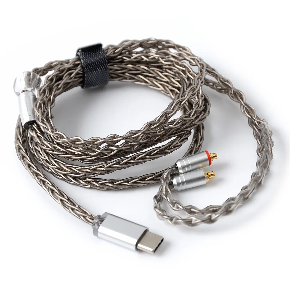 NICEHCK 8 Core Silver Plated Upgrade Cable TypeC/Type-C/3.5/2.5/4.4mm MMCX/2Pin For KZZSN/ZS10/ZS7 TRNCCAC10 C12NICEHCK DB3/NX7