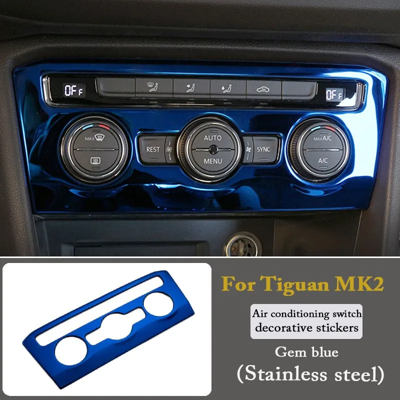 ZD Car Covers Dashboard AC Navigator Panel Stickers For VW Tiguan 2 MK2 Accessories For Volkswagen Tiguan 1pcs - Название цвета: B