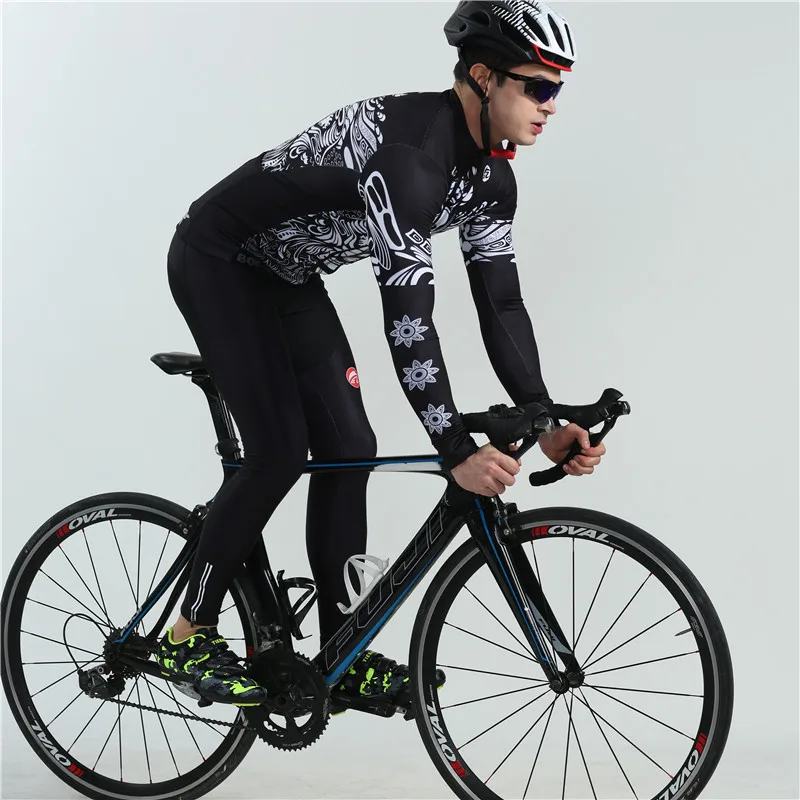 

winter men cycling suit long sleeve fleece bike clothing Hot Wool bike clothes go pro team triathlon suit bicicleta ciclismo
