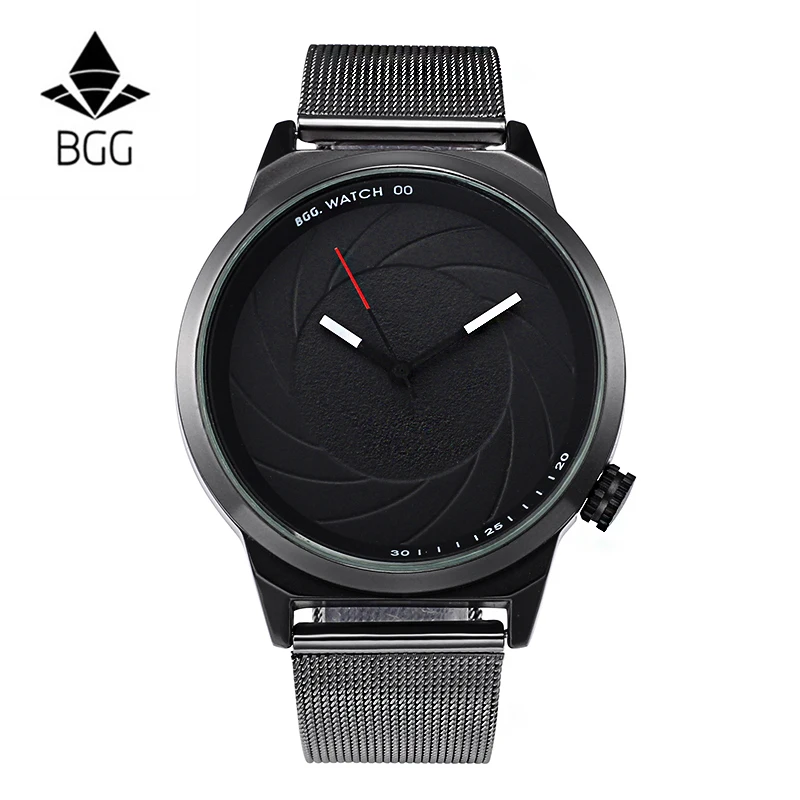

BGG New Creative Camera shutter Style 2018 Top Brand Luxury Men Casual Quartz Watch Men Business Waterproof relogio clock Hour