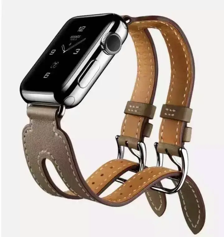 The new 2nd generation Apple Watchband Genuine Leather Strap For Apple WatchBand Double Tour Bracelet Leather