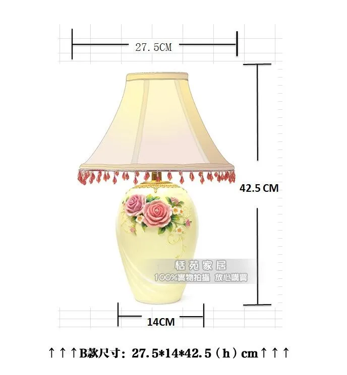 Мода деревенский вырос Настольные лампы принцессы на свадьбу Лампы для мотоциклов смолы прикроватная лампа