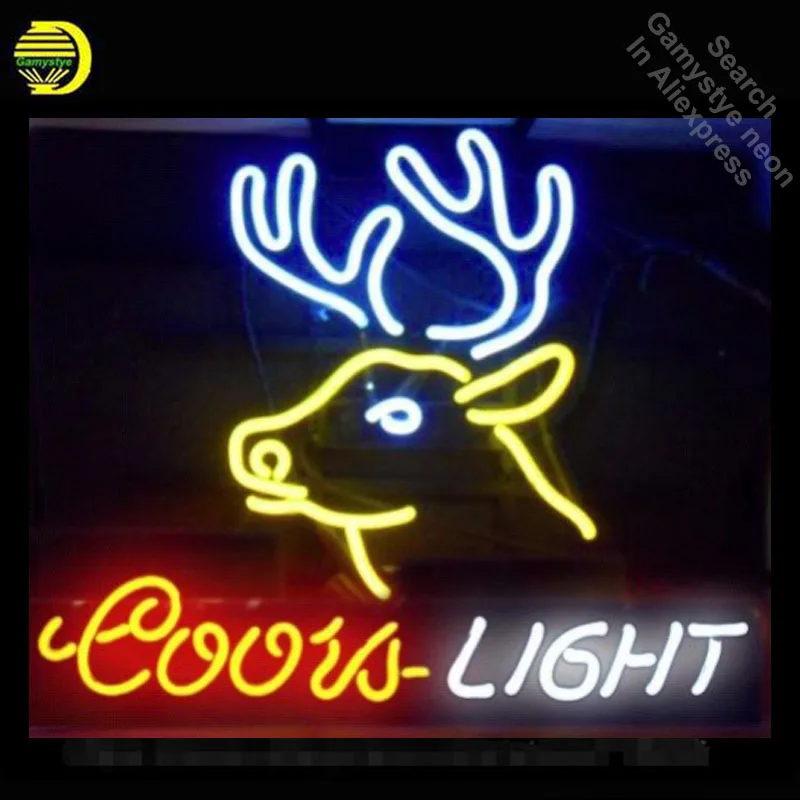 Вывеска Coors DEER неоновая вывеска стеклянная трубка неоновые огни пивной бар Pup перерывы Профессиональный Знаковый рекламный знак вывеска мотеля