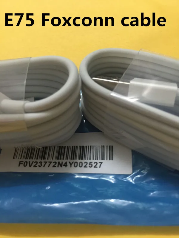  100pcs 100% Genuine Original From Foxconn Factory E75 Chip OD 3.0mm Data USB Cable For iPhone 5 5S 6 6s plus for ipad ios9 ios10 