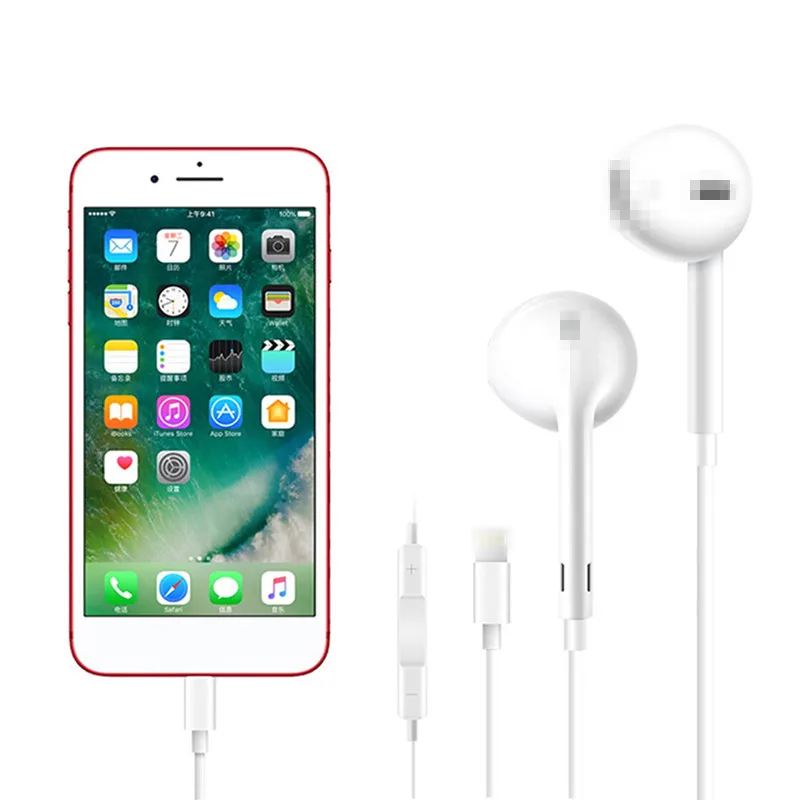 MFI In Ear Wired Earphone for iPhone Original 7 7 Plus 8 X XS XR with Mic Sports Music HeadSets for Lightning Audio Jack iOS