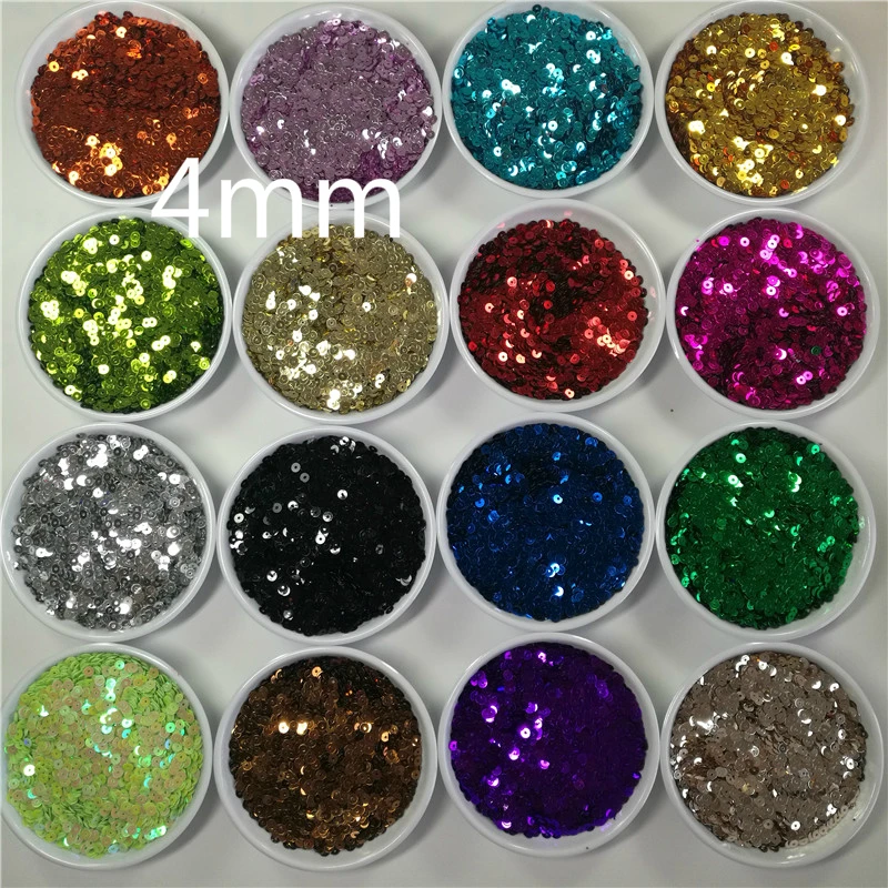 5000Pcs(25g) 4mm Sequin Flat Round PVC Loose Sequins for Crafts