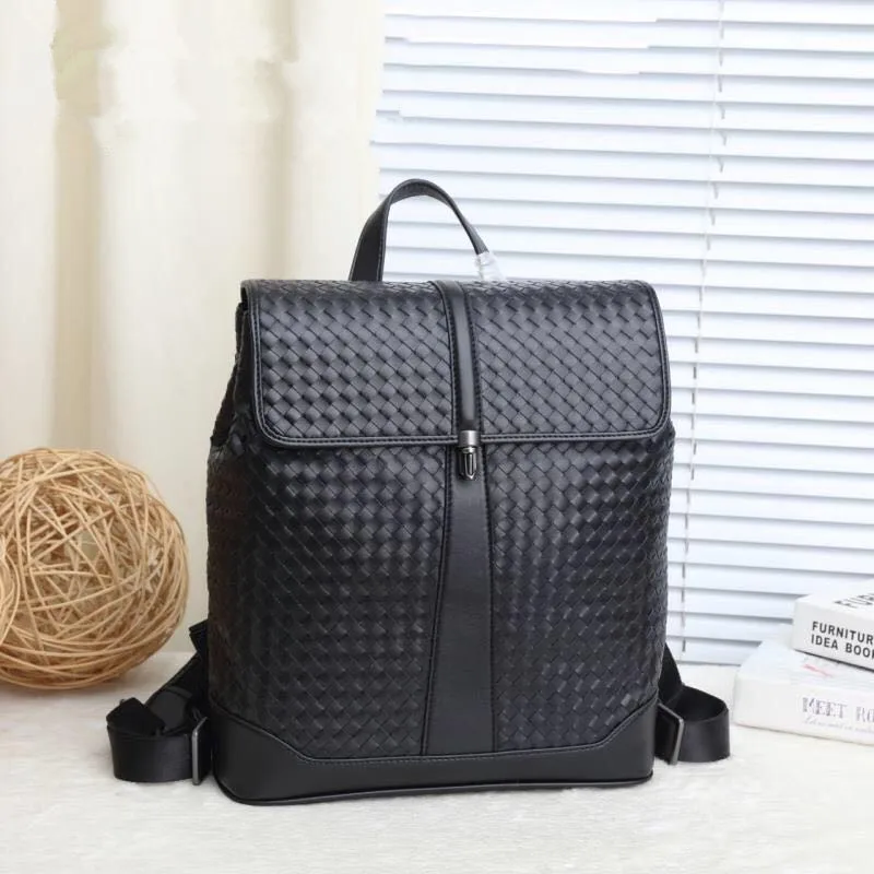 Große Leder Doppel Kapazität Persönlichkeit Woven Tasche Reisetasche Rucksack Rindsleder Schulter Männer Frauen W32h36d11cm Kaisiludi SHqZwH