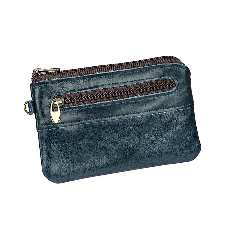 XZXBBAG из натуральной яловой кожи портмоне Для мужчин Повседневное маленький кошелек на застежке мужской маленький кошелек для девочек сумка мини нулевой бумажник XB093 - Цвет: Blue
