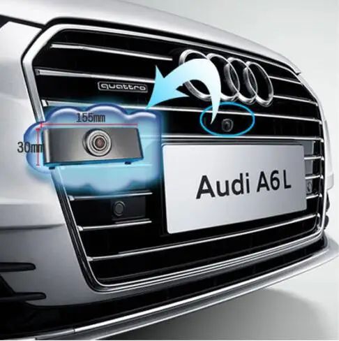 CCD автомобиля вид спереди Логотип веб Парковка камера для Audi A6L водонепроницаемый ночное видение HD - Название цвета: wired camera