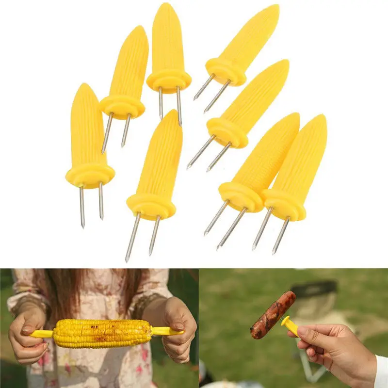 

6pcs Safe Corn on the Cob Holders Skewers Needle Prongs For BBQ Barbecue