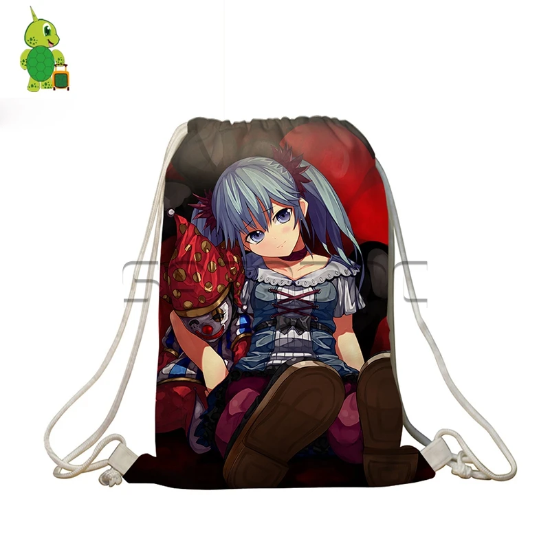 10 Аниме VOCALOID Hatsune Miku мешок с кулиской с принтом для женщин и мужчин повседневные дорожные сумки на плечо для мальчиков и девочек Мультяшные сумки для хранения книг - Цвет: 10