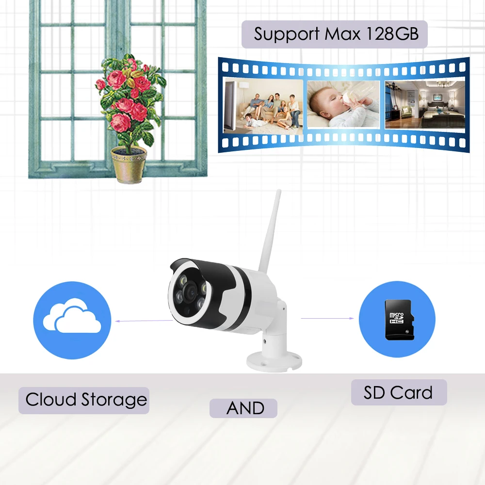 Wifi наружная ip камера 1080P Водонепроницаемая 2.0MP беспроводная безопасность